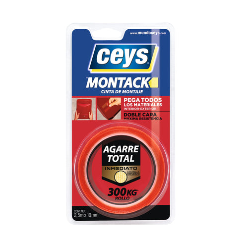 Cinta de Montaje Montack doble contacto 19mm x 2.5mts - Ceys