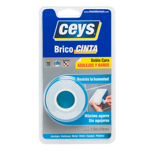 Cinta doble contacto para Azulejos y Baños 19mm x 1.5mts - Ceys