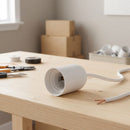 Portalampara Plastico Presion Blanco