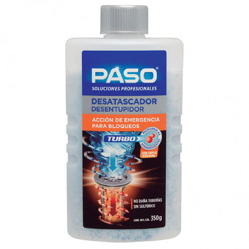 Destapador Turbo Tuberias y Desagües 350grs - Paso