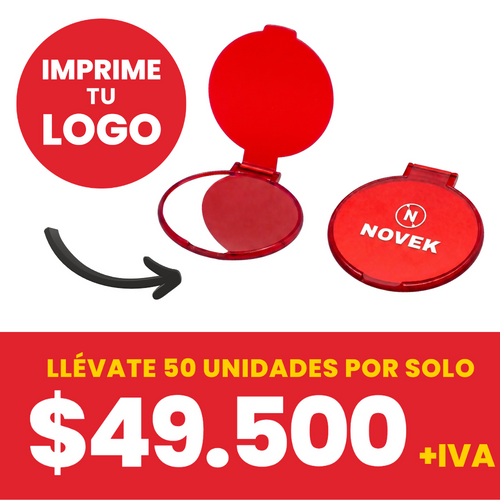Espejo Economico De Bolsillo ( Rojo, Impresion Full Color)