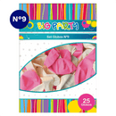 Globos Colores Blanco/Rosado 25 Unidades N°9 Big Party