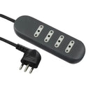 Alargador Zapatilla 4 posiciones Negro 1.5mts - Lexo