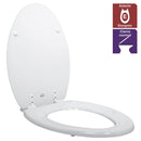 Asiento WC E Madera Elongado Base Plastica Ajustable Blanco