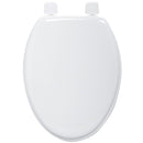 Asiento WC E Madera Elongado Base Plastica Ajustable Blanco