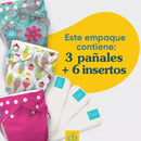 Pañales Niño reutilizables Ocean 3 + 6 insertos - Charlie Banana