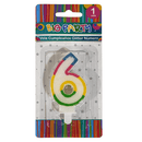 Vela Cumpleaños Glitter N°6 Big Party