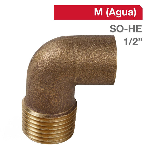 Codo Bronce So/He 1/2" 5U