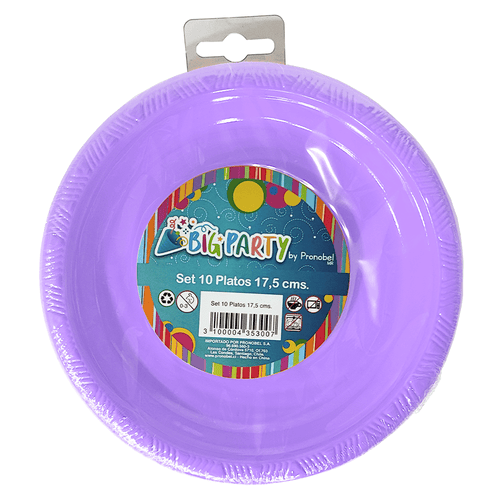 Set Platos Lila 17,5 Cm 10 Unidades Big Party