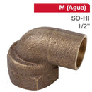 Codo Bronce So/Hi 1/2" 5U