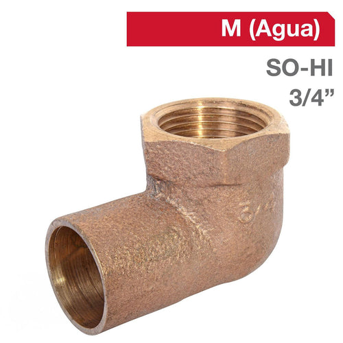 Codo Bronce So/Hi 3/4" 1U