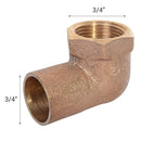 Codo Bronce So/Hi 3/4" 1U