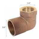 Codo Bronce So/Hi 3/4" X 1/2" 1U