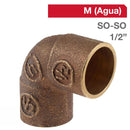 Codo Bronce So/So 1/2" 1U