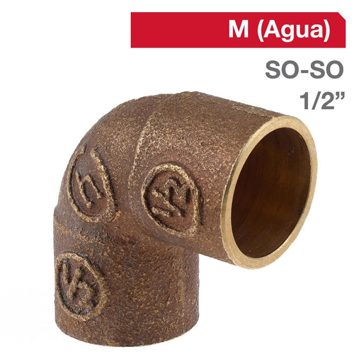 Codo Bronce So/So 1/2" 1U