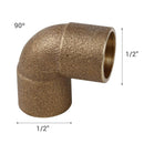 Codo Bronce So/So 1/2" 5U