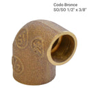 Codo Bronce So/So 1/2" X 3/8" 1U