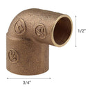 Codo Bronce So - So 3/4 "1/2 " 1 Unidad(Es)