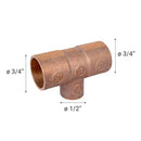 Tee Bronce So/So/So 3/4" X 3/4" X 1/2" 1U