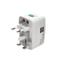 Adaptador Universal para Viajes Blanco 2 USB 6A - Tecnolab