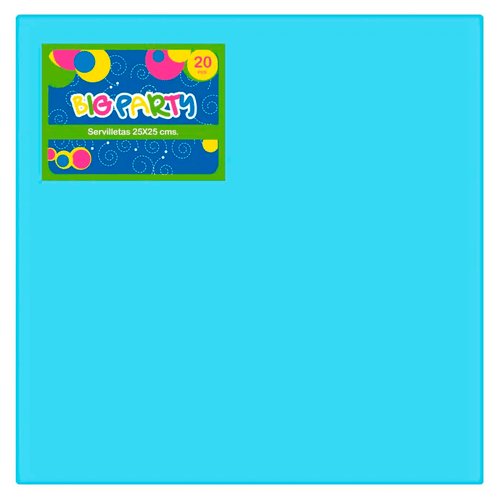 Servilleta Celeste 25 X 25 Cms 20 Unidades Big Party