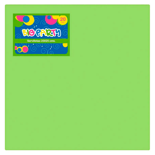 Servilleta Verde Lima 25 X 25 Cms 20 Unidades Big Party