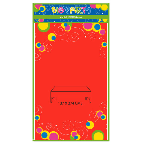 Mantel Desechable Rojo 137 X 274 Cm 94 Gr Big Party