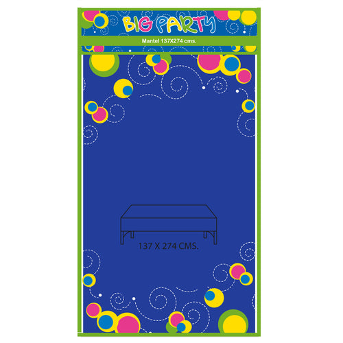 Mantel Desechable Azul 137 X 274 Cm 94 Gr Big Party