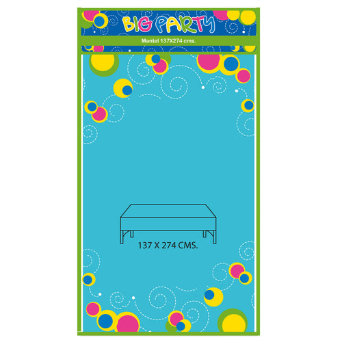 Mantel Desechable Celeste 137 X 274 Cm 96 Gr Big Party