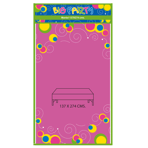 Mantel Desechable Fucsia 137 X 274 Cm 94 Gr Big Party