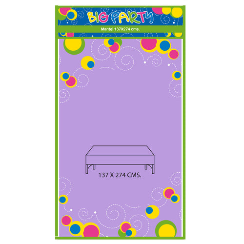 Mantel Desechable Lila 137 X 274 Cm Big Party