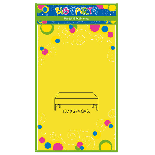 Mantel Desechable Amarillo 137 X 274 Cm 94 Gr Big Party