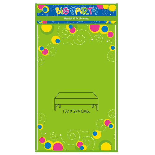Mantel Desechable Verde Lima 137 X 274 Cm 94 Gr Big Party