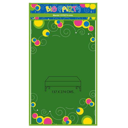 Mantel Desechable Verde 137 X 274 Cm 94 Gr Big Party
