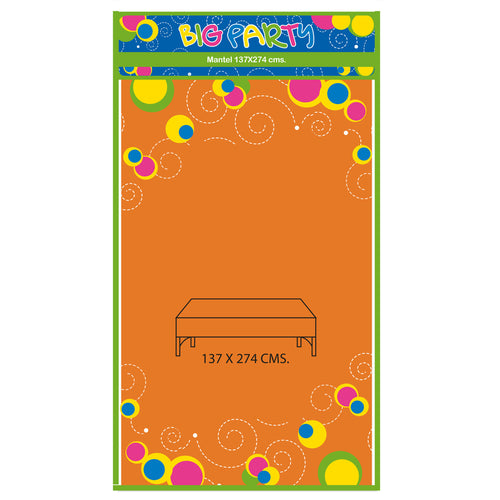Mantel Desechable Naranjo 137 X 274 Cm 94 Gr Big Party