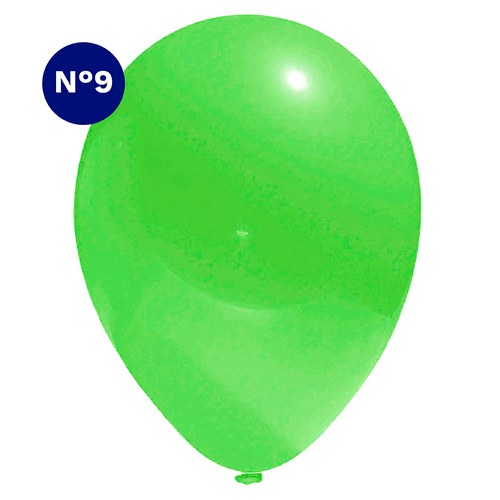 Globos Color Verde Lima 25 Unidades N° 9 Big Party