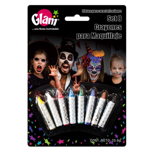 Maquillaje Set Crayones 8 Colores 1 Uni Glam