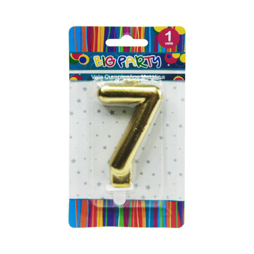 Vela Metalica Gold/Silver/Rose Gold N°7 Big Party