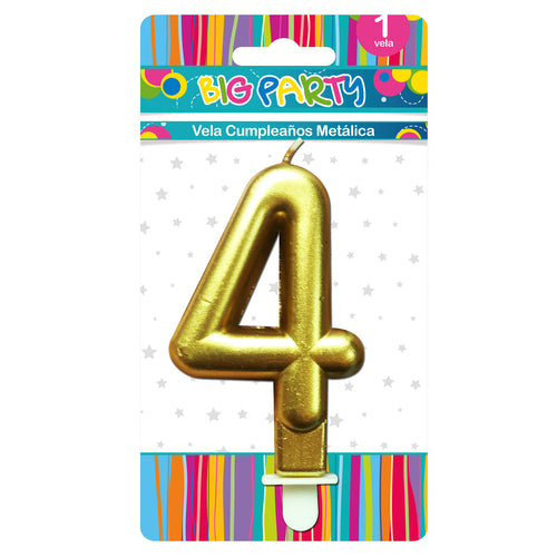 Vela Metalica Gold/Silver/Rose Gold N°4 Big Party