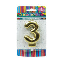 Vela Metalica N°3 Gold/Silver/Rose Gold Big Party