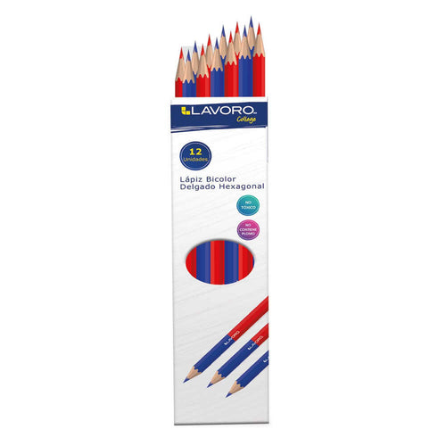 Lápiz Bicolor Delgado Azul/Rojo