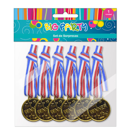 Set Sorpresas Medallas 6 Unidades Big Party