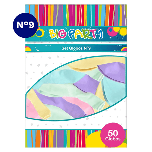 Globo Colores Pastel 25 Unidades N° 9 Big Party