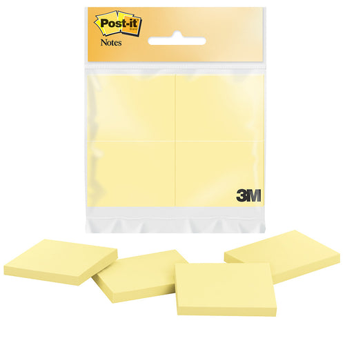 Nota Adhesiva Amarillo Neon 50 Hojas x 4 Un