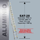 Escalera Telescopica Aluminio 28 Peldaños 150 Kg Magna