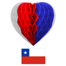 Adorno 18 Corazon 25 Cm Con Bandera 1 Unidad Big Party