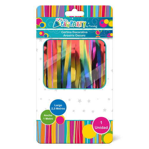 Cortina Arcoiris Oscuro 2.5 Metros 1 Unidad Big Party