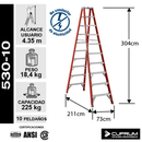 Escalera Fibra Vidrio Tijera Doble Acceso 10 Peldaños Cuprum