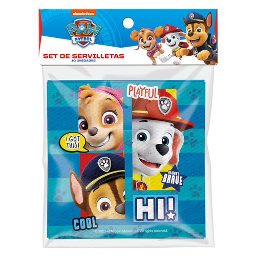 Set 10 Servilletas 33 X 33 Cm Paw Patrol