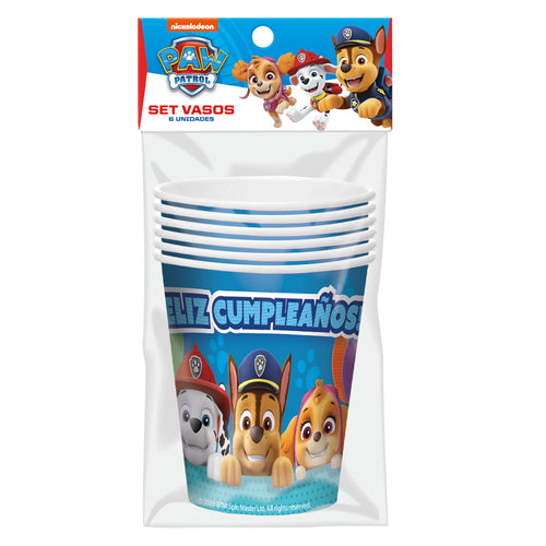 Set 6 Vasos 270 Cc Paw Patrol